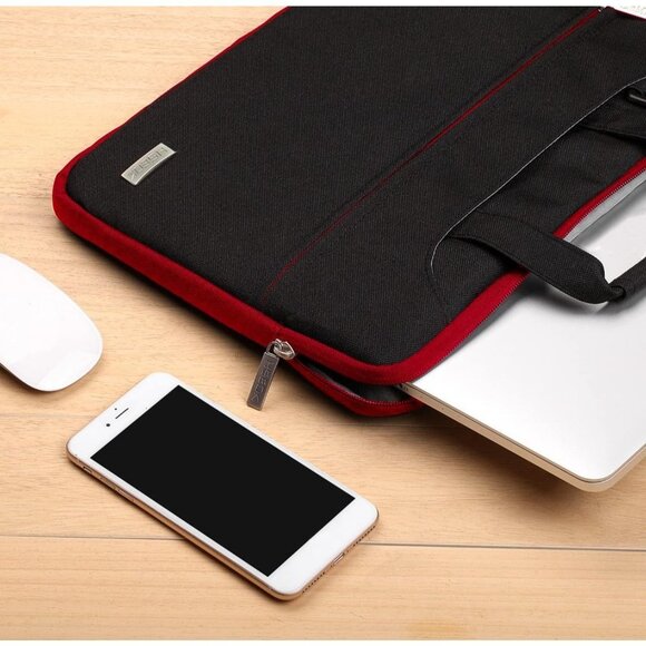 New Hseok Laptop Shoulder Bag in Black/Red‎ - Picture 9 of 12